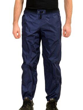 Malo Men's Navy Blue Windbreaker Membrane Athletic Pants US 32 IT 48